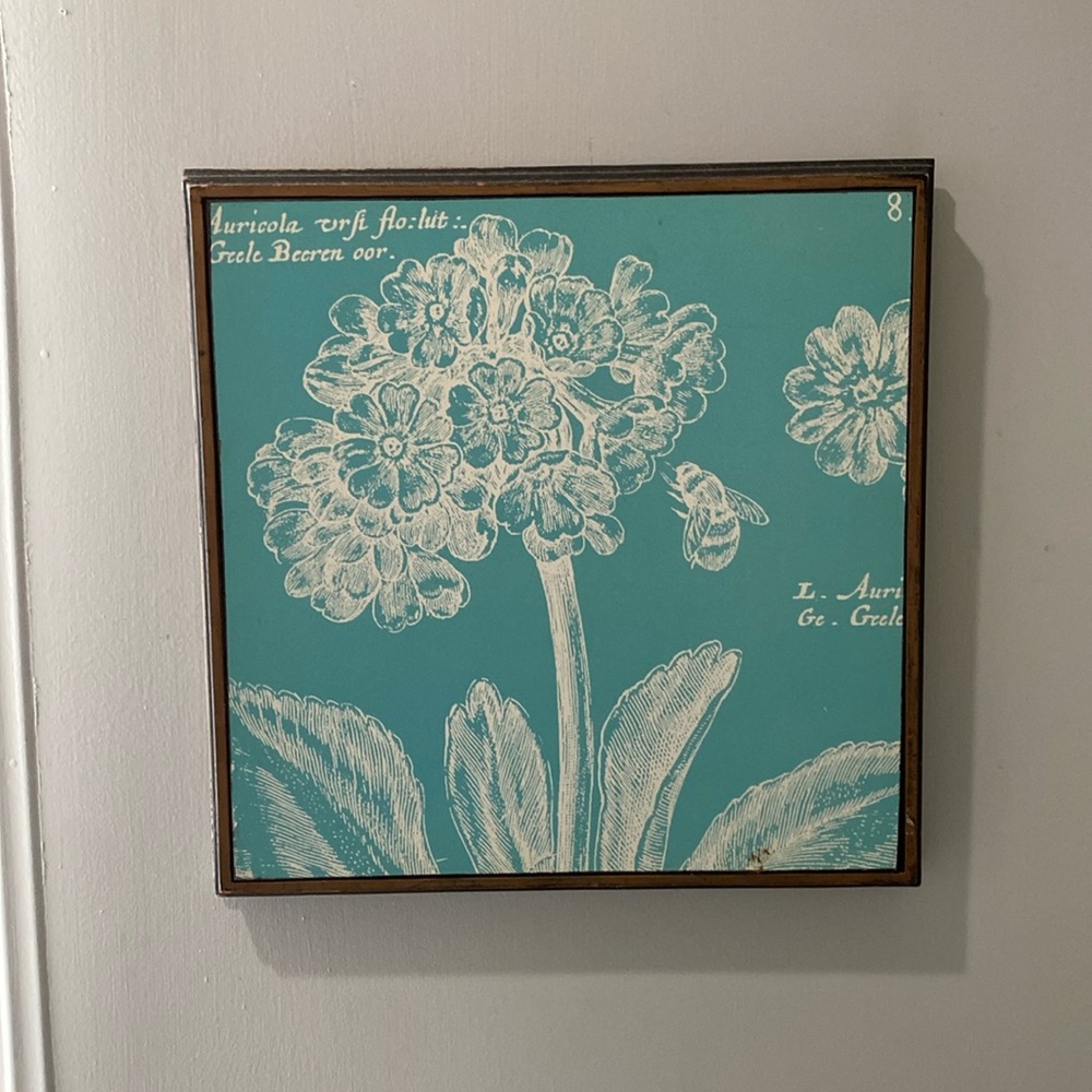 Teal flower wall hanging